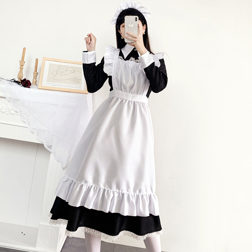 S～6L大きいサイズ★コスプレ メイド服 エプロン ロリータ クラシカル ゴスロリ ドレス  3set