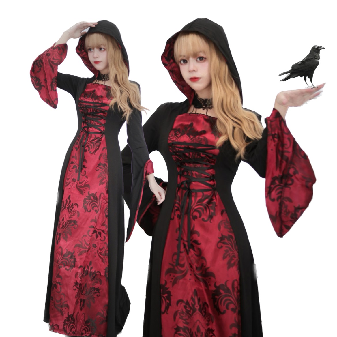 ★S～4L大人サイズ★ハロウィン衣装 吸血鬼 コスプレ 祈祷師　