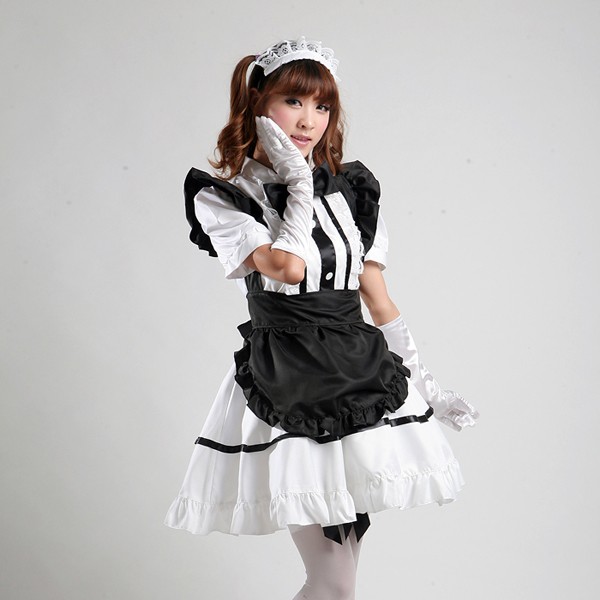 ★S～6L大きいサイズ★コスプレ メイド服 エプロン ロリータ クラシカル ゴスロリ ハロウィン 3set