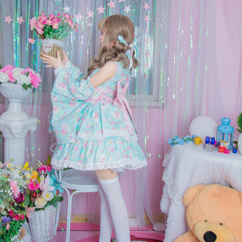 S～4L大きいサイズ★コスプレ メイド服 エプロン ロリータ クラシカル ゴスロリ ドレス ワンピース 7set