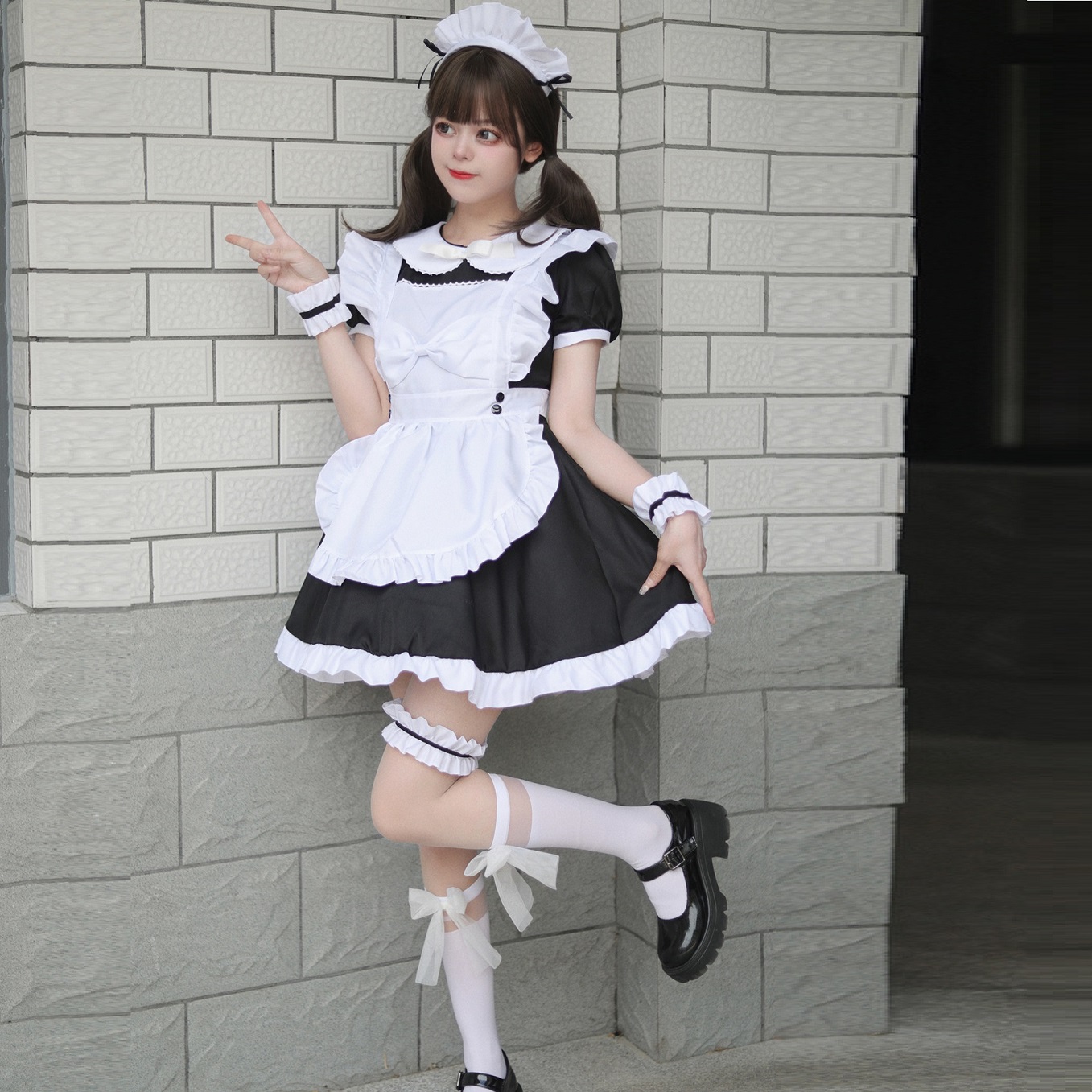 S～6L大きいサイズ★コスプレ メイド服 エプロン ロリータ クラシカル ゴスロリ ドレス  贅沢6set