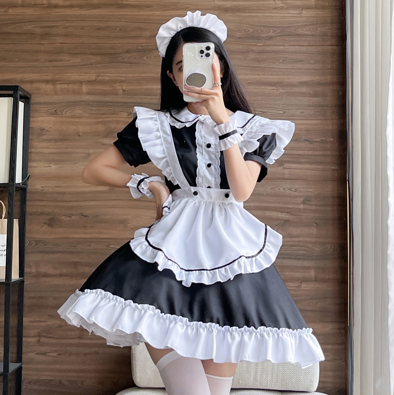 S～6L大きいサイズ★コスプレ メイド服 ハロウィン衣装 可愛い 舞台 ワンピースロリータ 4set