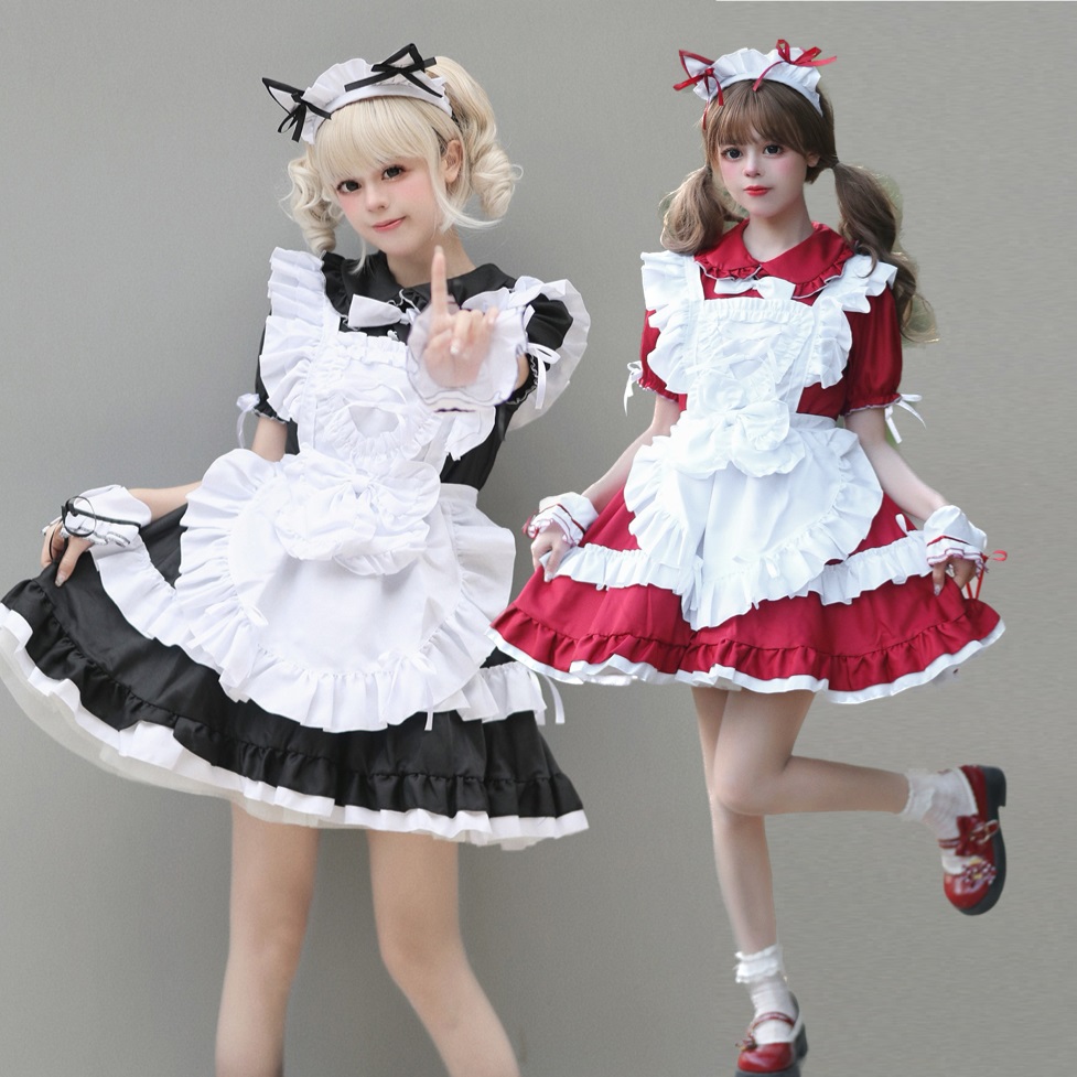 ★S～6L大きいサイズ★可愛い ロリータ メイド服 ハロウン衣装 　5set