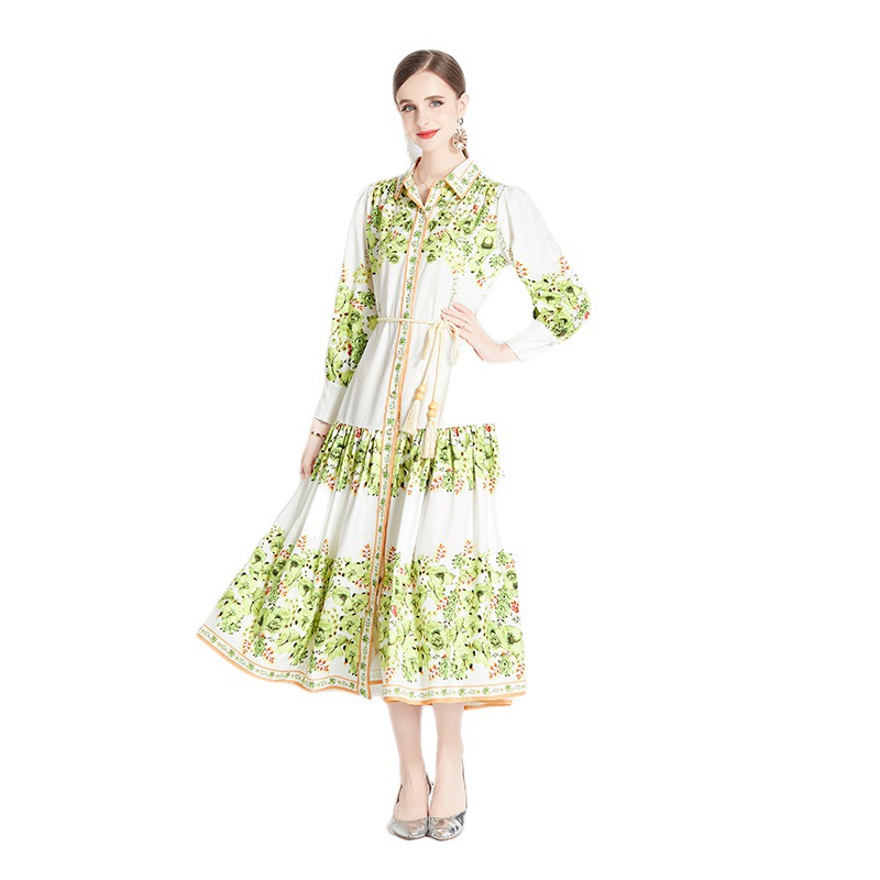 秋新作 M~3L★結婚式 パーティー 二次会 大人可愛い　ゆったり　花柄ロングドレスワンピース