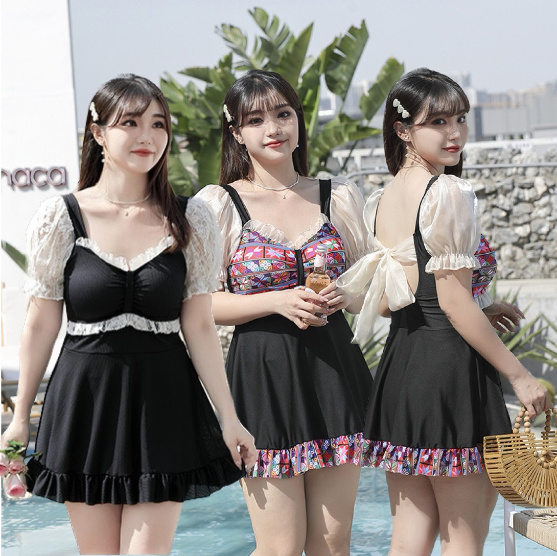 品質保証！大きいサイズ4L～10L★水着 水泳 海水浴 ビーチ　背中可愛いリボン ワンピース水着