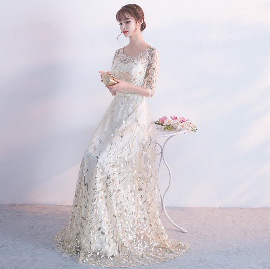 再入荷★パーティー  結婚式 披露宴 ステージ 司会 キラキラスパンコール ロングドレス