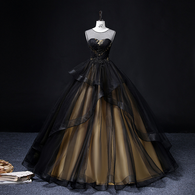 ★パーティー  結婚式 披露宴 ステージ 司会 演奏会 花柄レース切替　ロングドレス