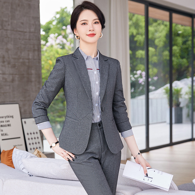 ★S～5L★大きいサイズ  OL通勤 通学 面接 ビジネス 制服 無地 レディーススーツセット　　