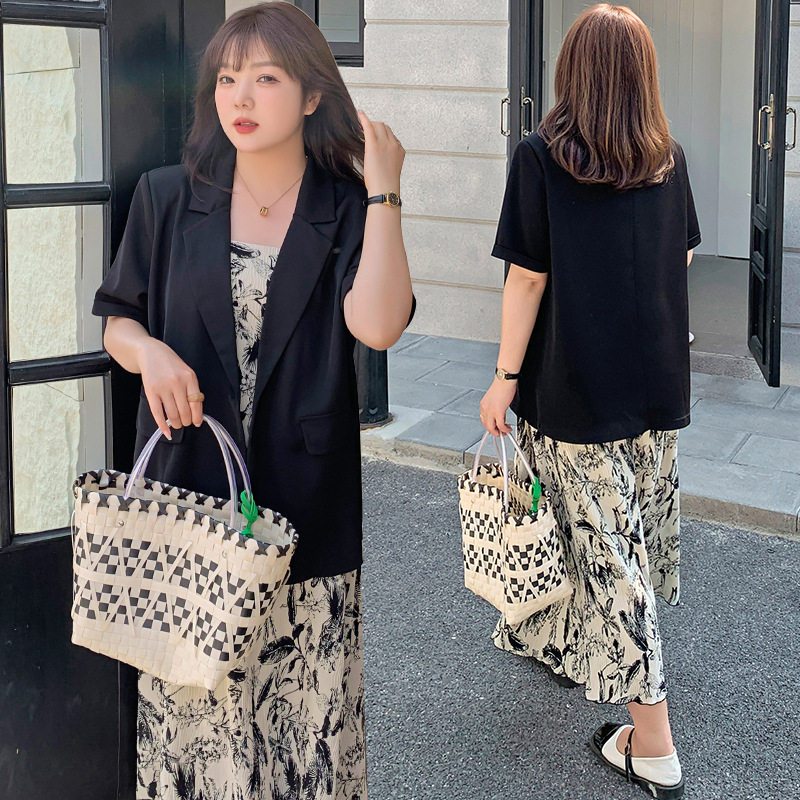 ★2L～6L大きいサイズ ★半袖ジャケツと　キャミワンピース　２set