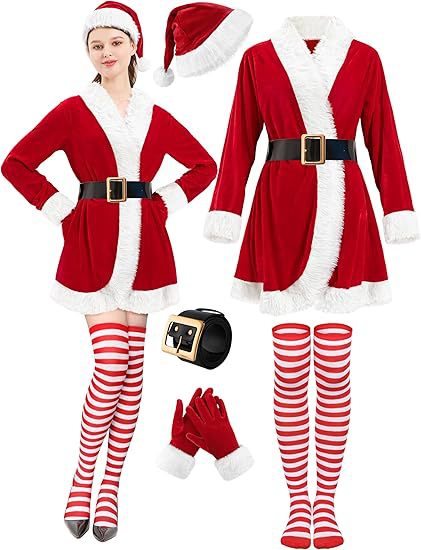S~5L相当★クリスマス　サンタ 　Christmas 衣装 　コスプレ　サンタクロース コスチューム 5set