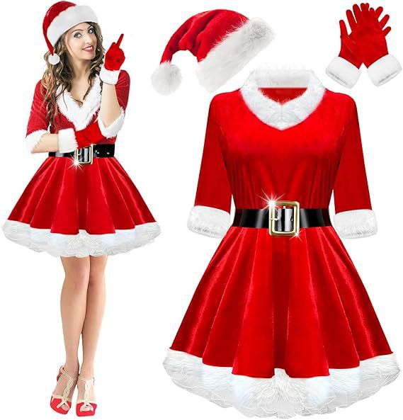 S~5L相当★クリスマス サンタ Christmas 衣装  コスプレ サンタクロース コスチューム 4set