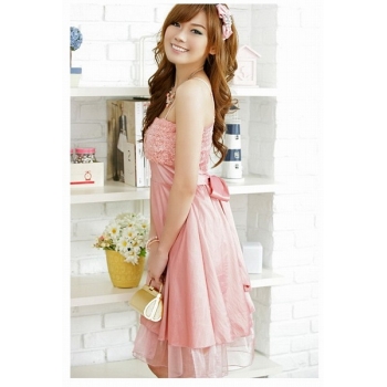 ★全3色★結婚式　パーティー　二次会　合コン　胸元バラ　ドレスワンピース