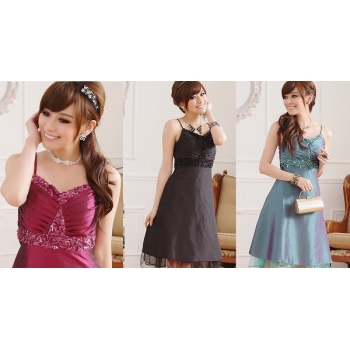 特価★胸元プリーツ　ドレス　ワンピース#9105