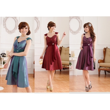 Vネック　インナー・ブローチ付き　ドレス#9506