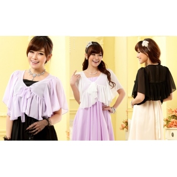 ★大きいサイズ★紫外線対策　シフォン　カーディガン　ボレロ#9611