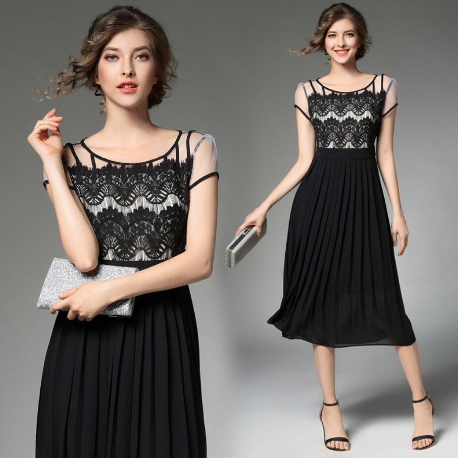 特価★パーティー 二次会 結婚式 披露宴 大人上品 異素材 切替　ドレスワンピース