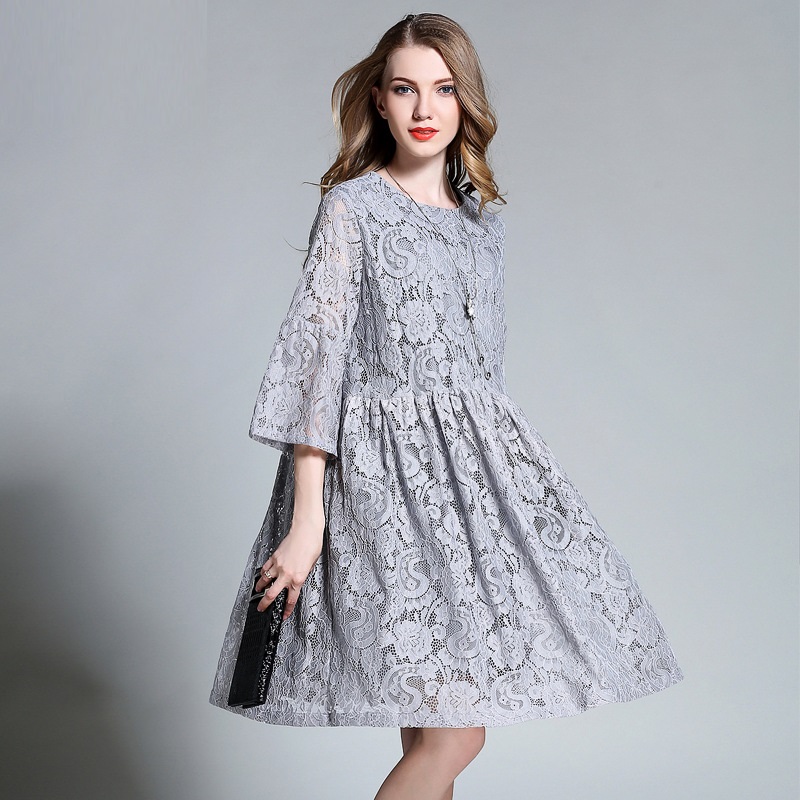 即納★M～6Ｌ★ゆったり大きいサイズ　パーティー　結婚式　二次会　花柄　ドレス　ワンピース