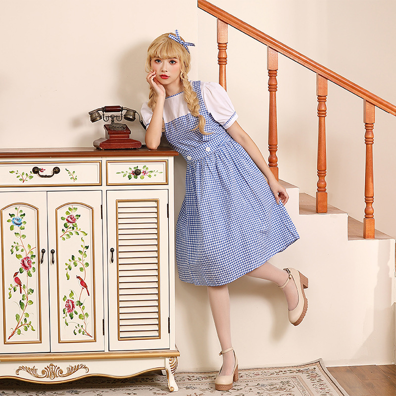 M～2L★ステージ　ハロウィン衣装 2set　チェック柄　ドロシーゲイル　コスプレ　