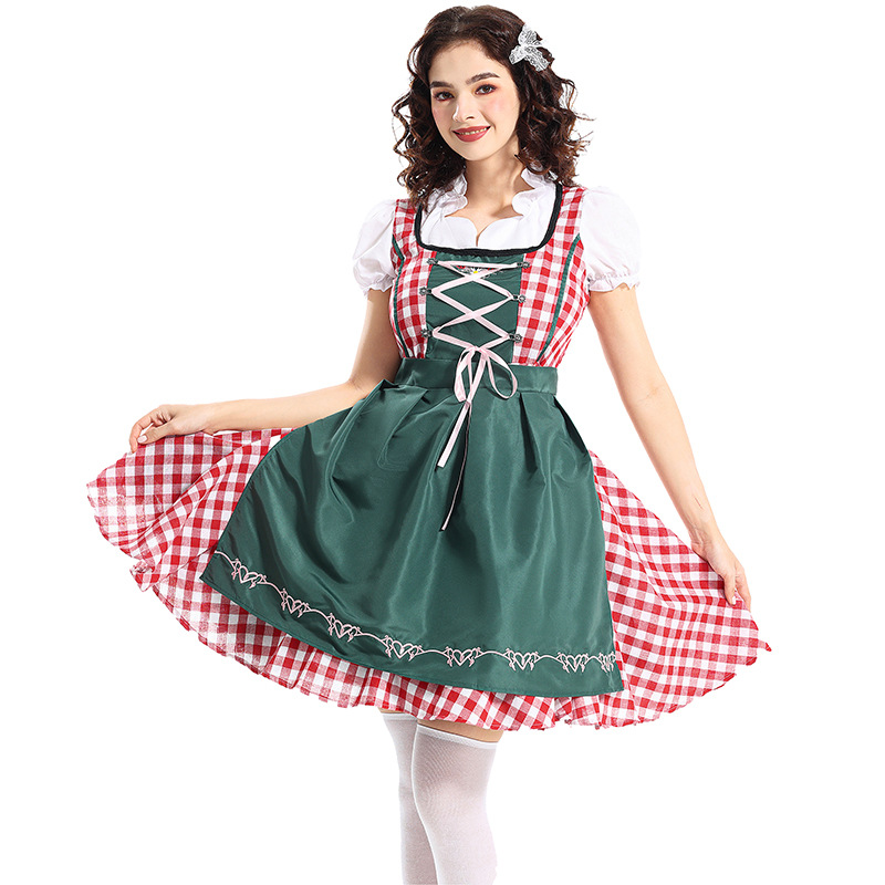 S～4L★ステージ　ハロウィン 3set　オクトーバーフェスト 　可愛いチエック柄　 Cosplay 衣装 変装　